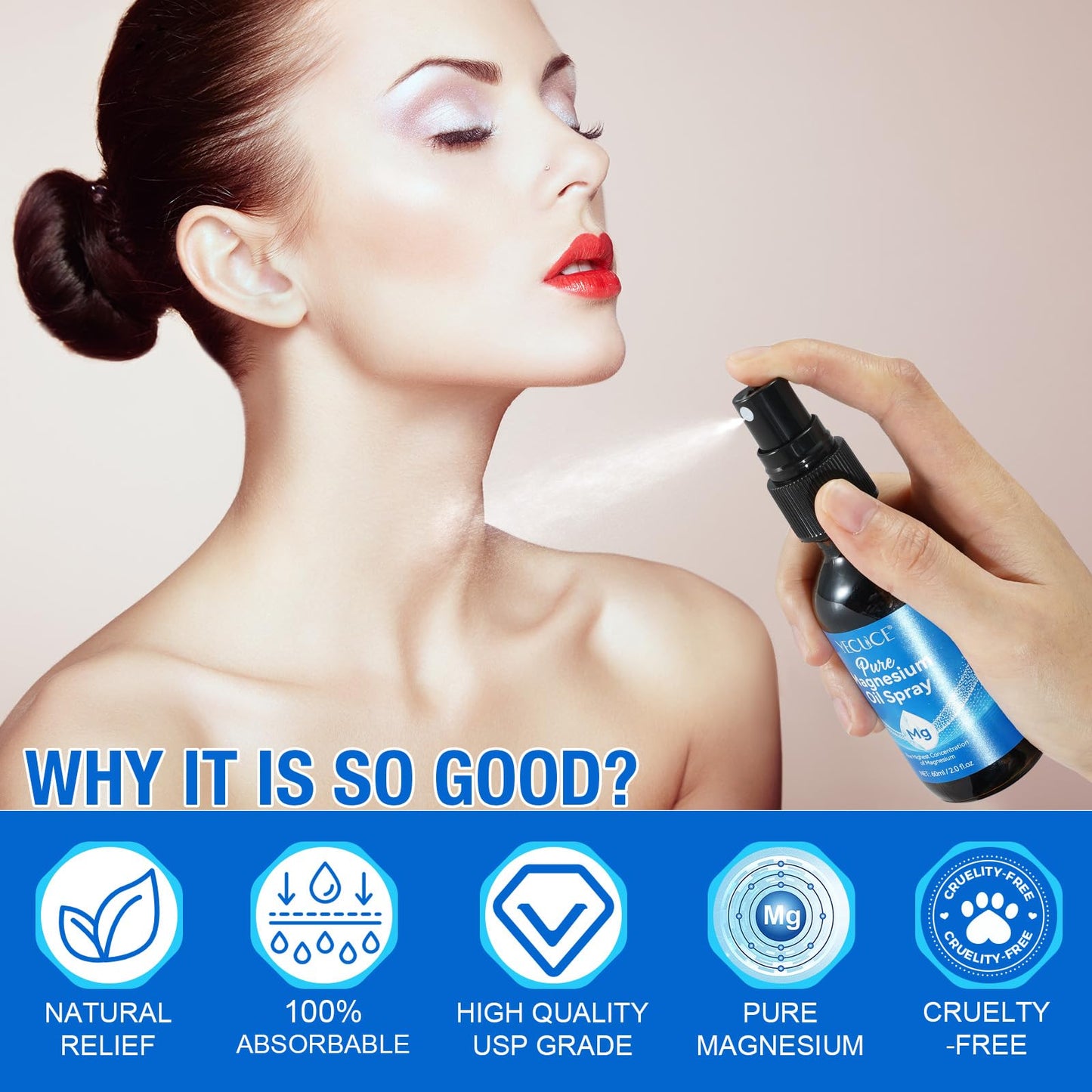 Pure Magnesium Oil Spray - Concentrated Magnesium Chloride, 4 oz