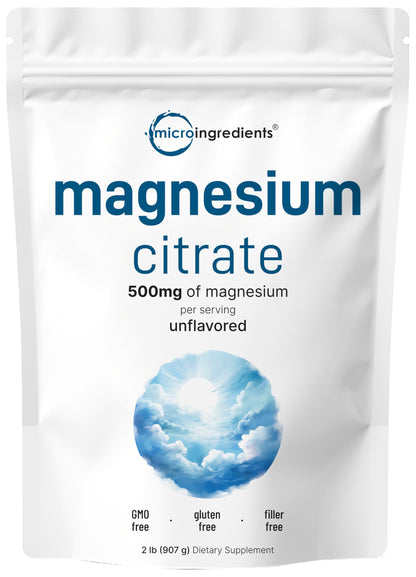 Pure Magnesium Powder, 2lbs | Magnesium Citrate Powder | Unflavored | Relaxation and Nutrient Utilization | Easily Absorbed | Non-GMO, Vegan