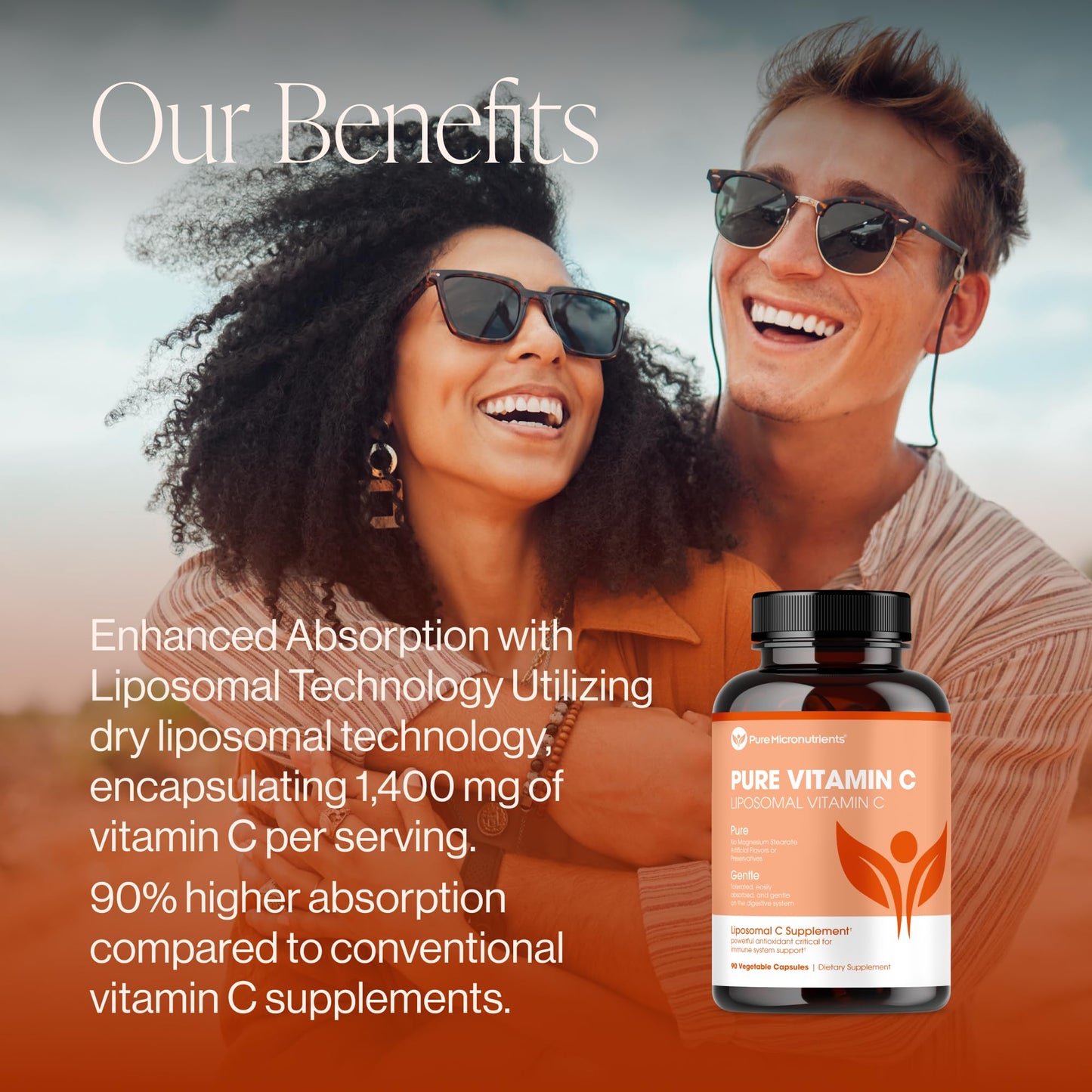 Pure Micronutrients Liposomal Vitamin C 1400mg per Serve – 90 Capsules | High Absorption