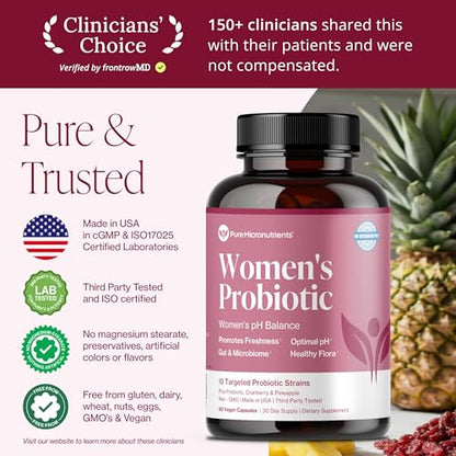 Pure Micronutrients pH Balance Vaginal Probiotics for Women - Odor & Itch Support - 60 Capsules