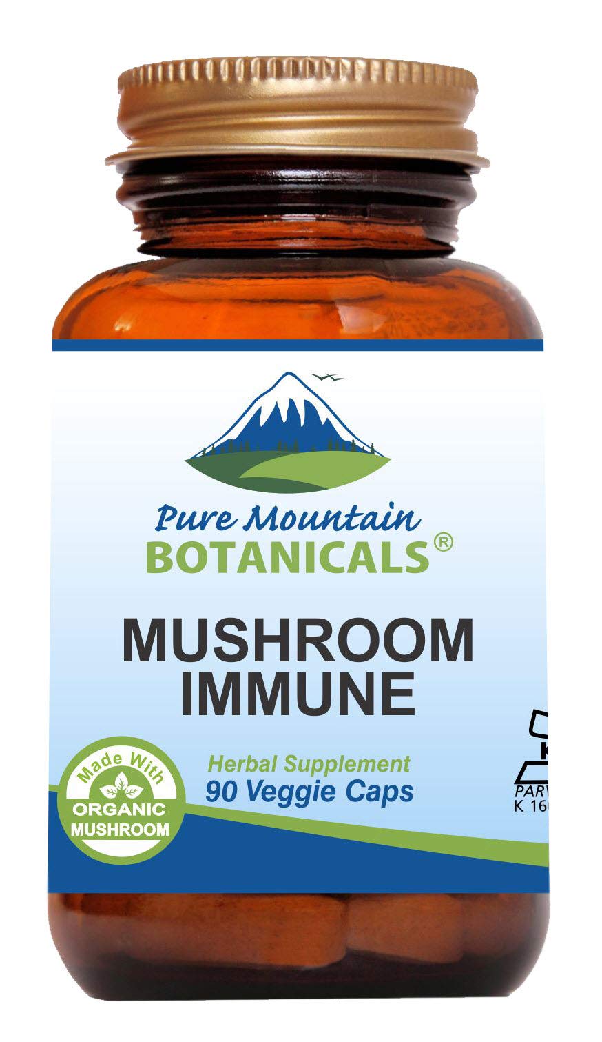Pure Mountain Botanicals Mushroom Immune - 90 Kosher Capsules | 14 Medicinal Mushrooms