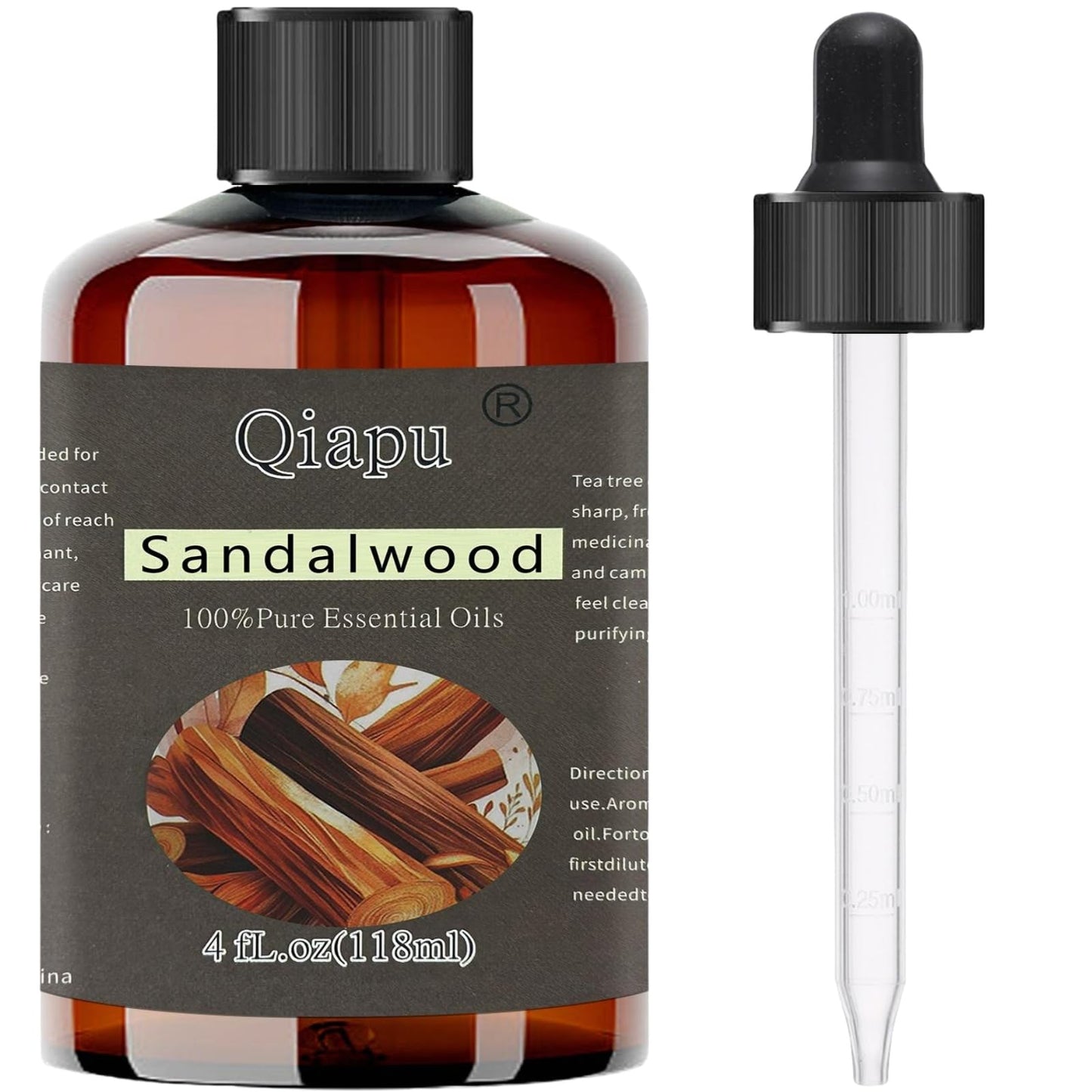 Pure Natural Sandalwood Essential Oil for Diffusers | Aromatherapy Dropper Bottle