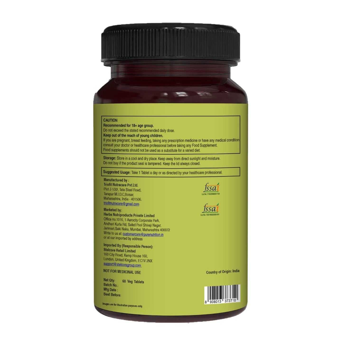 Pure Nutrition Whole Food Multivitamin for Men – 60 Tablets, One-A-Day, 24 Vitamins, 2 Months Supply