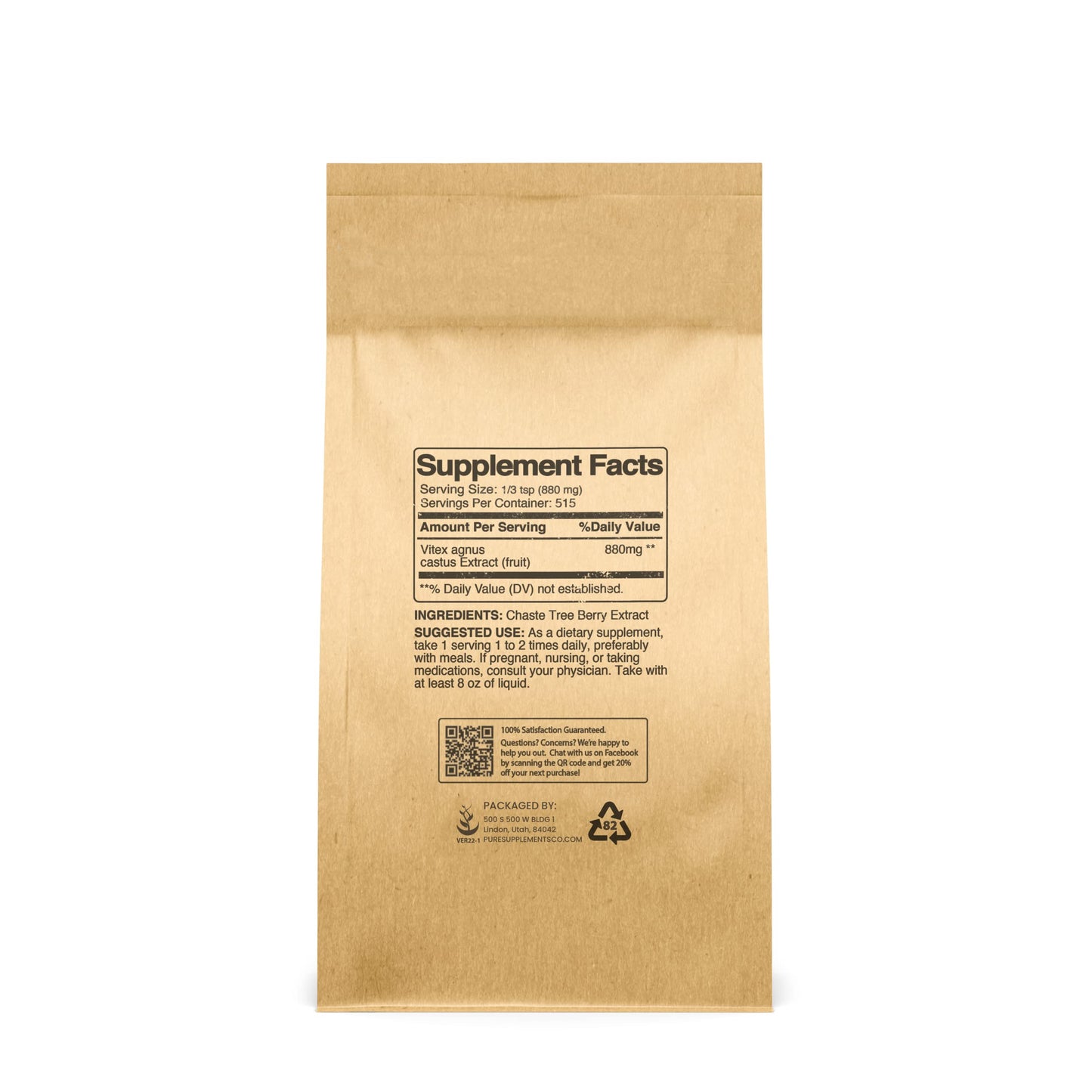 Chasteberry Extract 1lb | Pure Original Ingredients, Vitex Agnus-Castus, Non-GMO (Pack of 2)