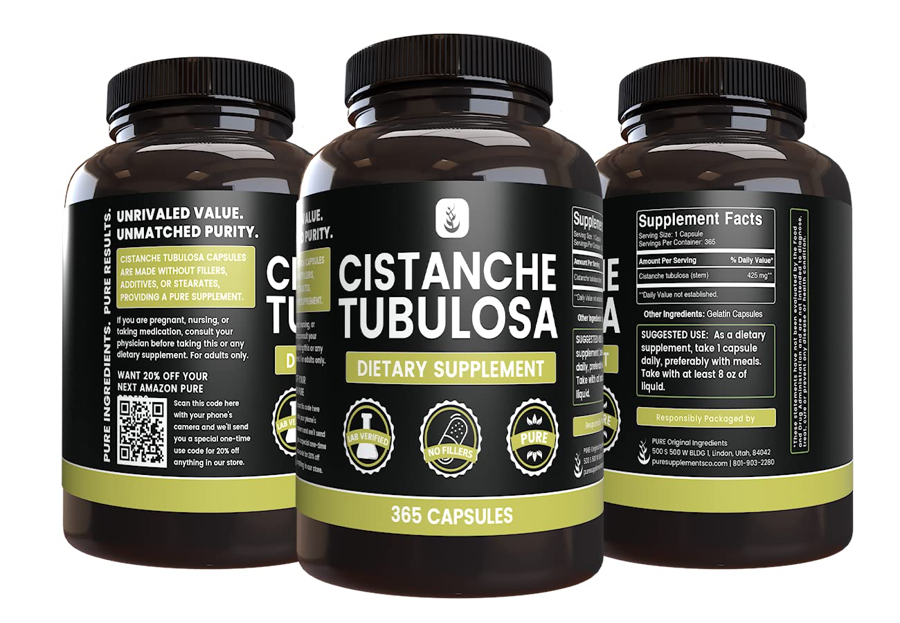Pure Original Cistanche Tubulosa 365 Capsules – No Fillers, Lab Verified