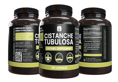 Pure Original Cistanche Tubulosa 365 Capsules – No Fillers, Lab Verified