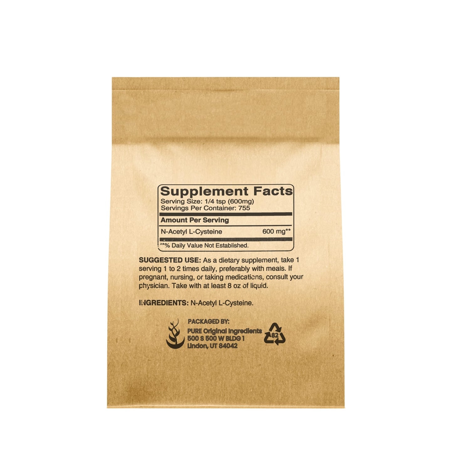 NAC N-Acetyl L-Cysteine Powder (1 lb) – Pure Original Ingredients | Lab Verified