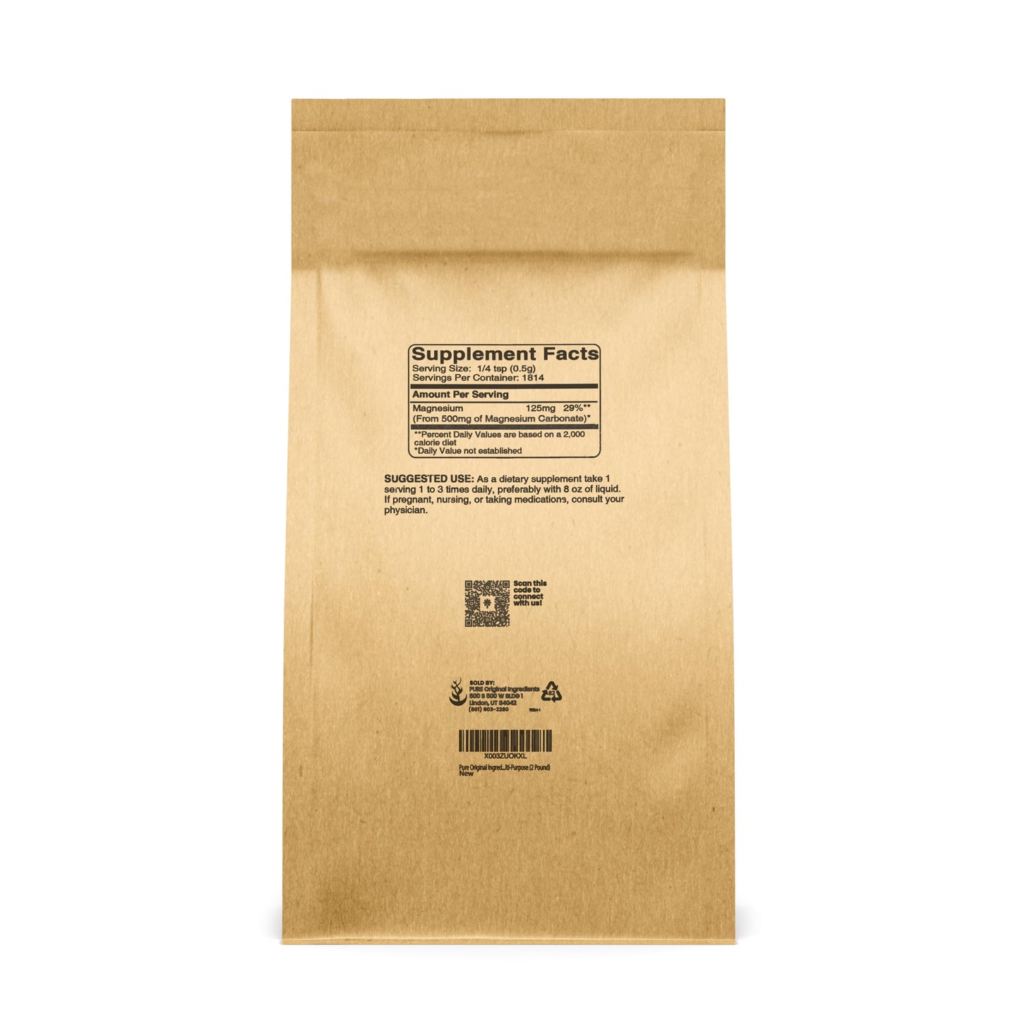 Pure Original Magnesium Carbonate - Non-GMO Magnesium Supplement, 2 lb