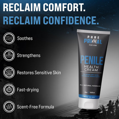 Pure Primal Soothing Skin Cream for Men | Fast-Absorbing Daily Moisturizer for Delicate Areas