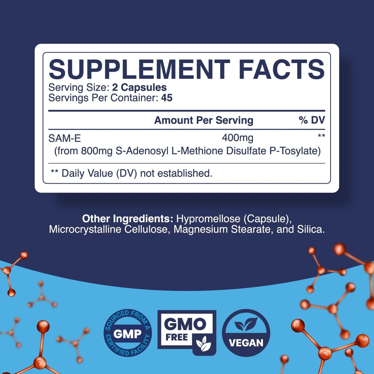 Pure SAM E 400mg – Nootropic SAM-e for Memory, Mood, Joints & Liver Health | 90 Capsules