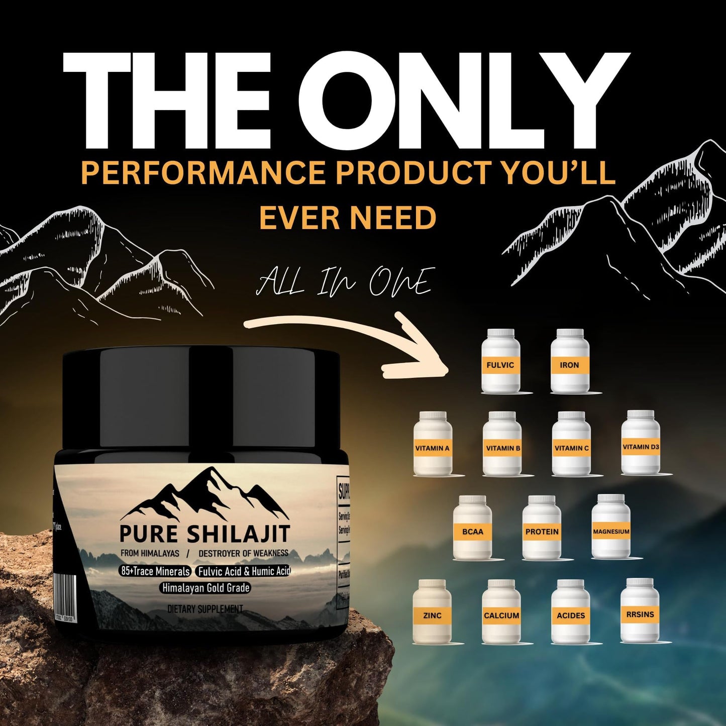 Pure Shilajit Himalayan Resin – Organic 85+ Minerals, Energy & Immunity (30g)