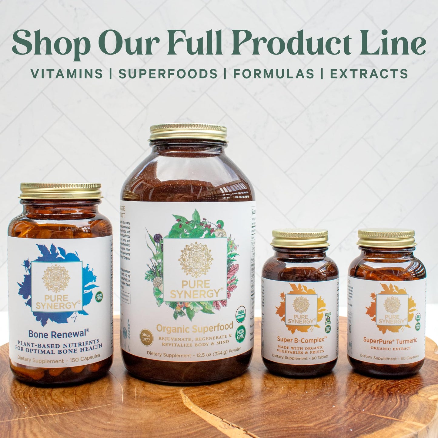 PURE SYNERGY Super B-Complex | Organic Vegan Vitamin B-Complex - 60 Tablets