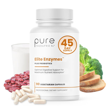 Pure TheraPro Rx Elite Enzymes – Extra Strength Digestive Enzymes Supplement for Women & Men | 90 Vegan Capsules
