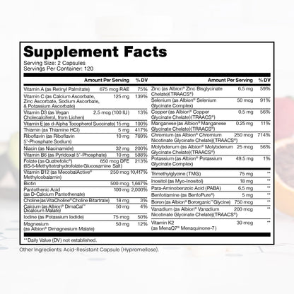 Pure Therapro Rx Methyl Multi Without Iron – Made in USA | 240 Capsules