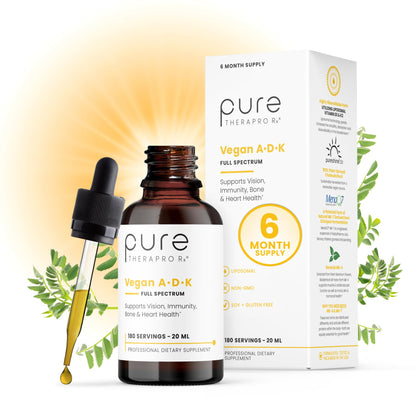 Pure TheraPro Rx Vegan A-D-K Drops – Liposomal D3 & K2, 20mL
