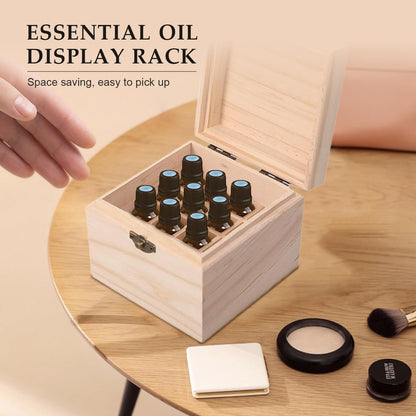 Pure Vie Wooden Essential Oil Box – 16-Bottle Travel Organizer