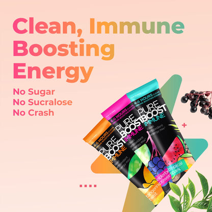 Pureboost Immune Clean Energy Booster – Sugar-Free Drink Mix, 30-Count Pack
