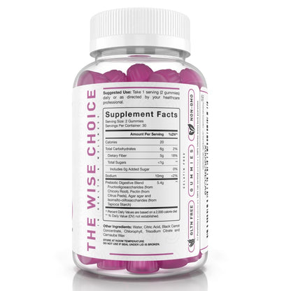 PUREFINITY Fiber Gummies – Inulin FOS Prebiotic, Sugar Free, Vegan, Non-GMO (60 Count x 2)