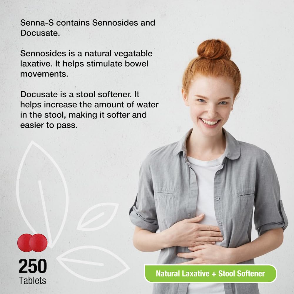 Puregen Labs Senna-S Dual-Action Natural Laxative + Stool Softener | Overnight Relief for Occasional Constipation