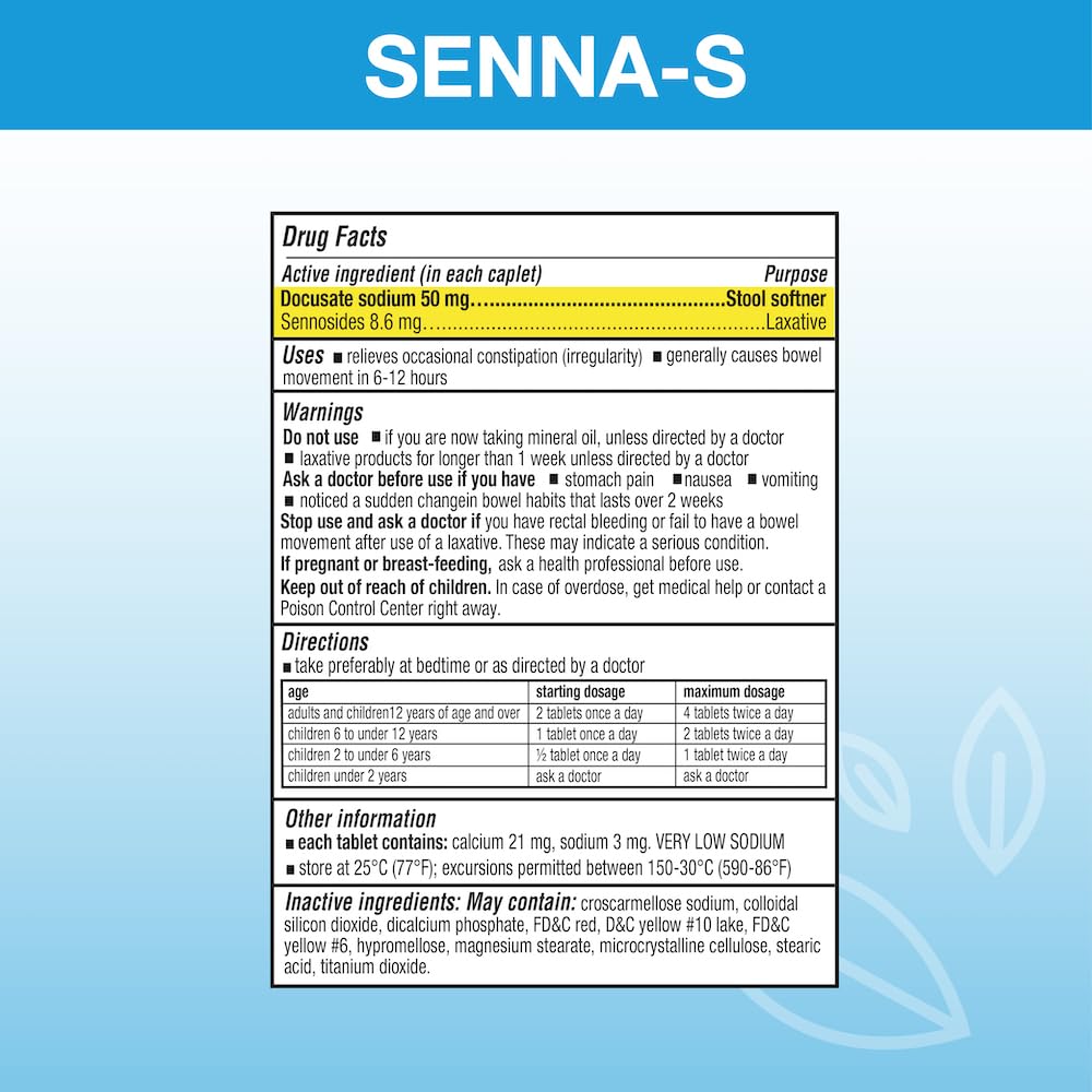 Puregen Labs Senna-S Dual-Action Natural Laxative + Stool Softener | Overnight Relief for Occasional Constipation