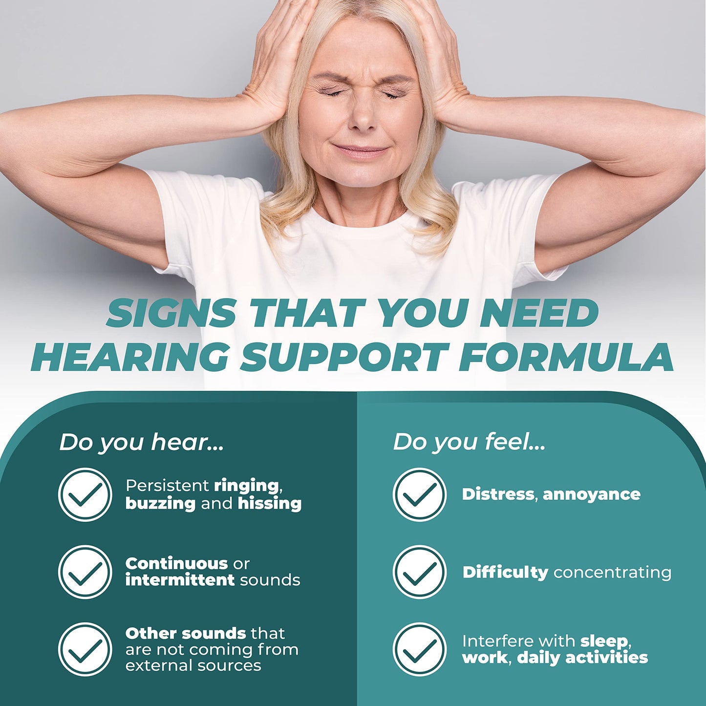 PUREHEALTH RESEARCH Hearing Support Formula – Natural Tinnitus Relief with Flavonoids & Vitamins