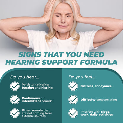 PUREHEALTH RESEARCH Hearing Support Formula – Natural Tinnitus Relief with Flavonoids & Vitamins