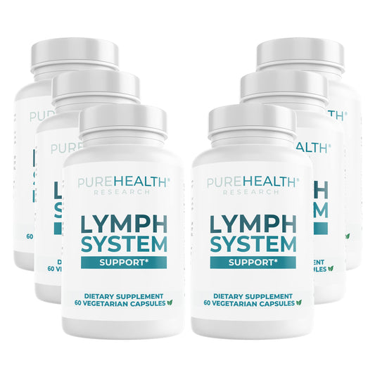 PUREHEALTH RESEARCH Lymph System Support — Lymphatic Drainage Supplement (360 Capsules)