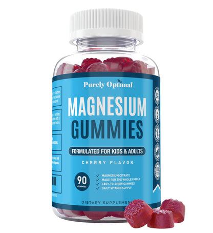 Magnesium Citrate Gummies – Cherry (90 Gummies) | Sleep, Calm & Digestive Support | Gluten-Free & Vegan