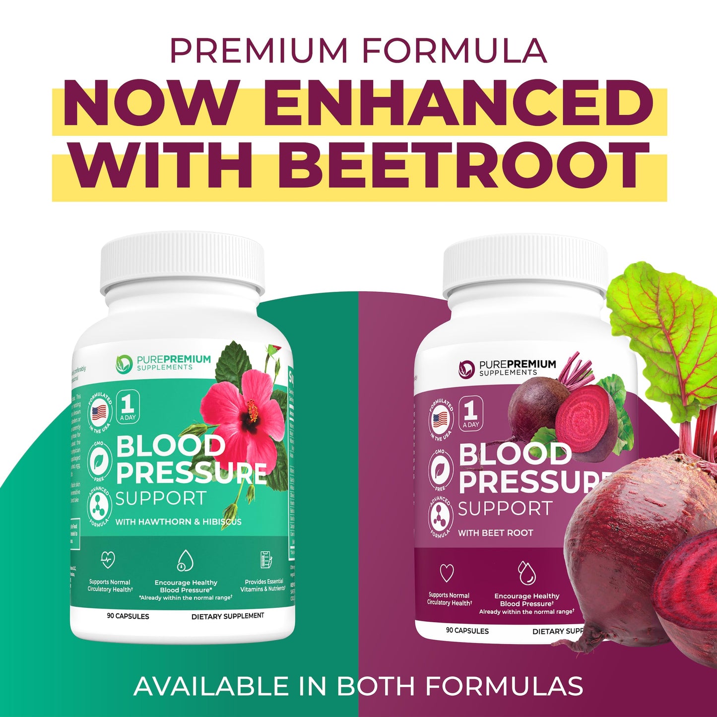 PurePremium Beet Root Capsules 700mg – Blood Pressure Support | Non-GMO | 90ct