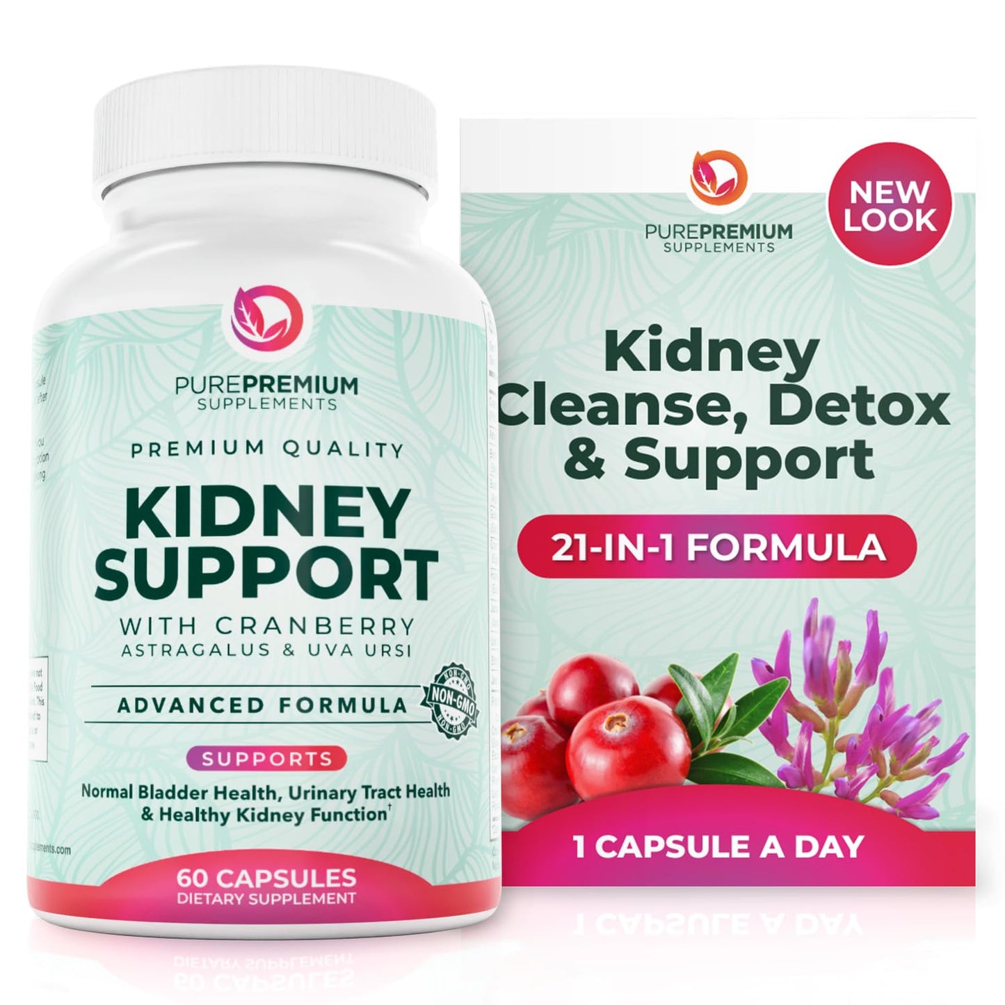 PurePremium Kidney Support – Cranberry & Astragalus (21-in-1)