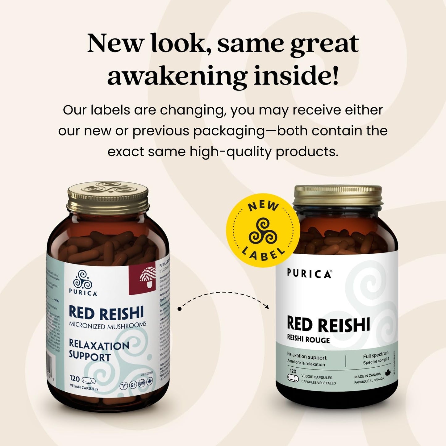 PURICA Red Reishi 120 CT | 400mg Reishi Mushroom Supplement
