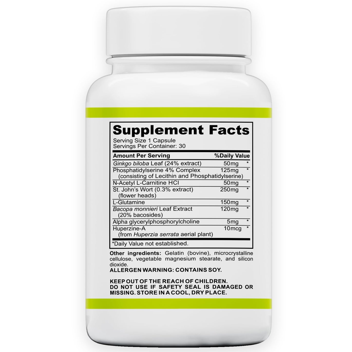 Puridian Brain Supplement for Memory, Focus & Concentration | Brainalin Nootropic Capsules | Non-GMO & Caffeine-Free