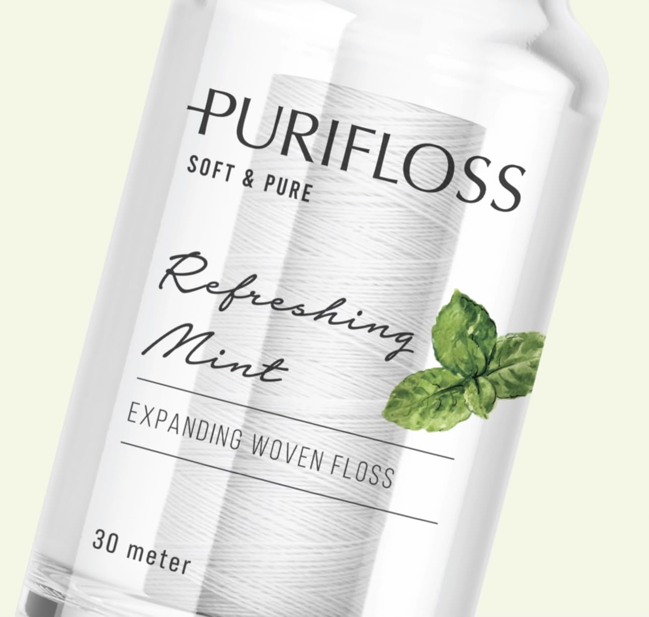 PURIFLOSS Premium Expanding Woven Dental Floss – PFAS & PTFE Free, Mint | 33 Yards (2-Month Supply)