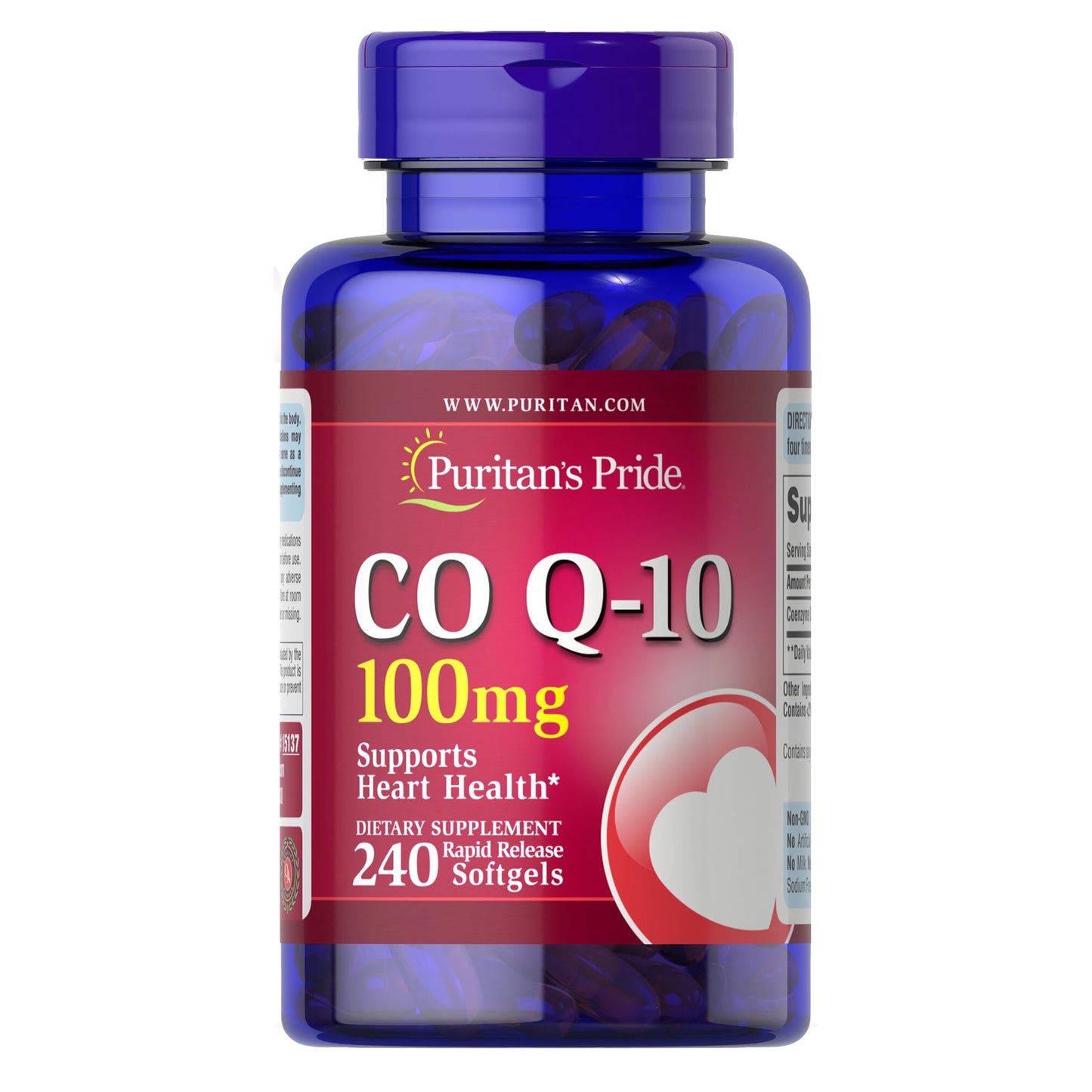 Puritan's Pride CoQ-10 Q-Sorb 100mg – Heart Health & Energy (240 Softgels)