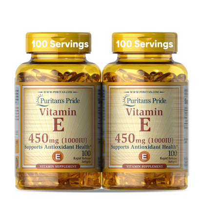 Puritan's Pride Vitamin E 10,000 IU – 2-Pack (450 mg) | Antioxidant & Immune Support
