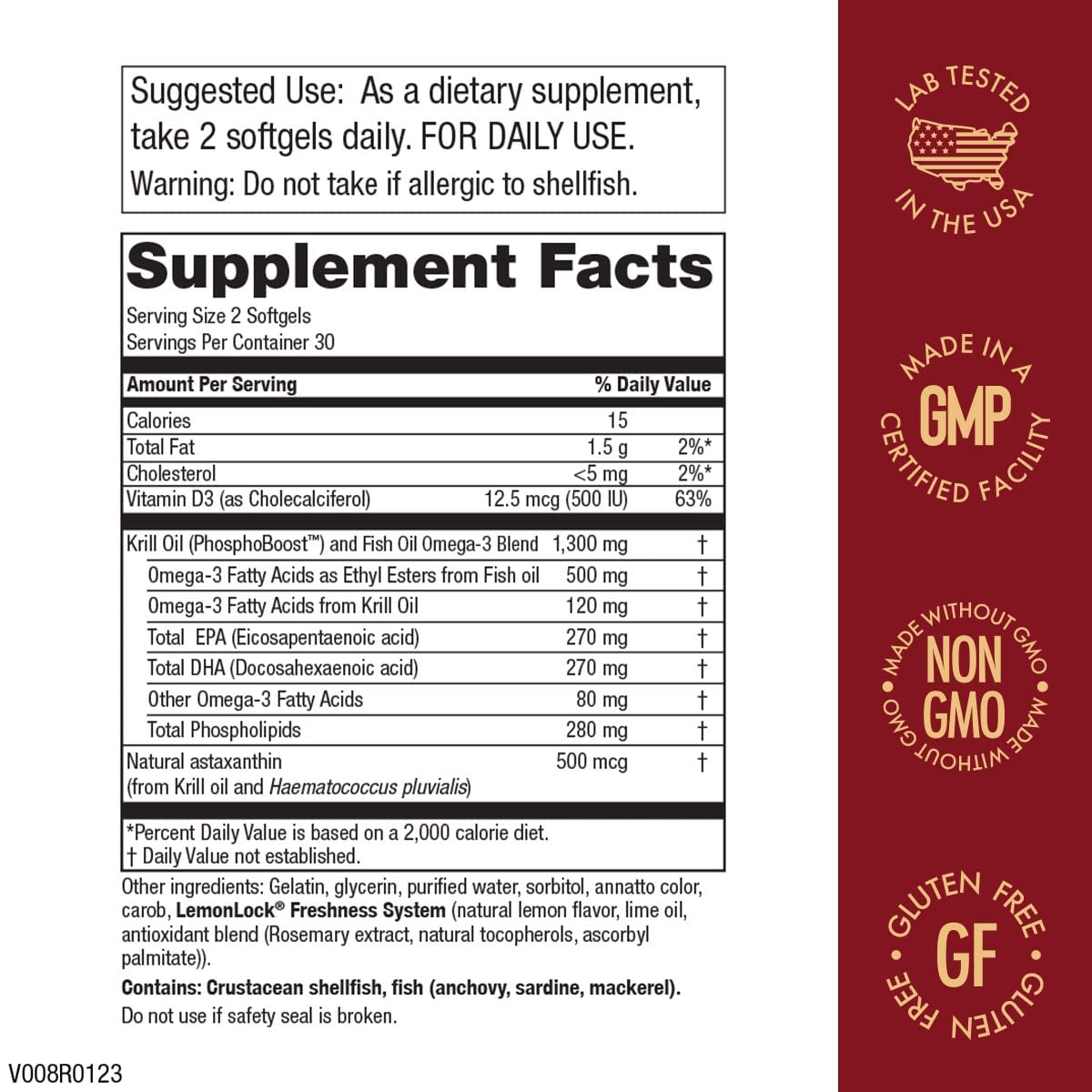 Purity Krill Omega 50 – Krill & Fish Oil Blend, Astaxanthin, Phospholipids, Vitamin D 500 IU | 60 Mini Softgels
