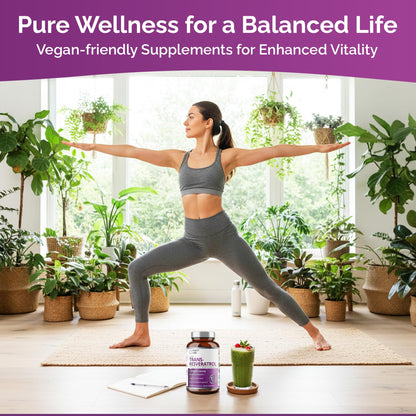 Purity Labs Trans-Resveratrol with Quercetin – Pure Organic Vegan Antioxidant (90 Caps)