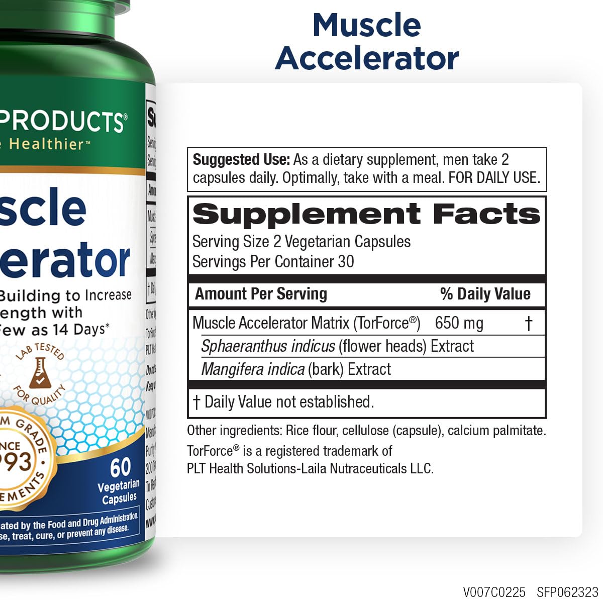 Purity Products Muscle Accelerator 650 mg – Patented & Clinically Tested Ayurvedic Blend for Strength, Endurance + Muscle Growth | 60 Veg Caps (3)