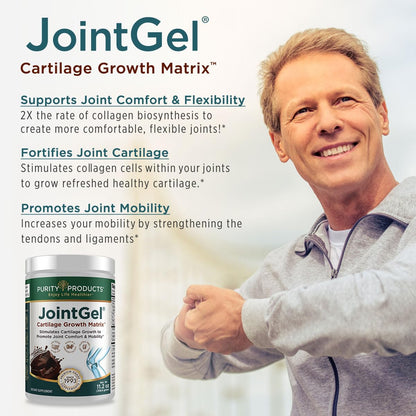 Purity Products JointGel Formula – Collagen Peptides + MSM for Joint Support & Flexibility (30 Servings, Chocolate)