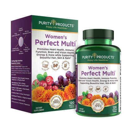 Purity Products Women’s Perfect Multi Balanced Multivitamin – 120 Tablets | Urinary Tract, Immune, Bone & Muscle Health