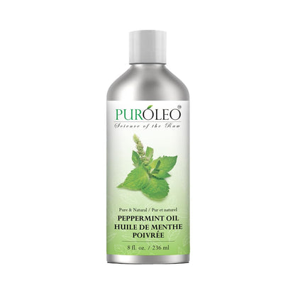 PURÓLEO Peppermint Essential Oil – Pure & Undiluted, 8 oz (Canada Pack)