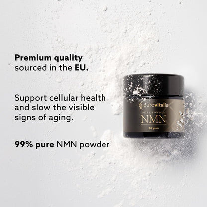 PUROVITALIS NMN Powder – 99% Pure Longevir Nicotinamide Mononucleotide, NAD+ Support, 30g (2-Month Supply)