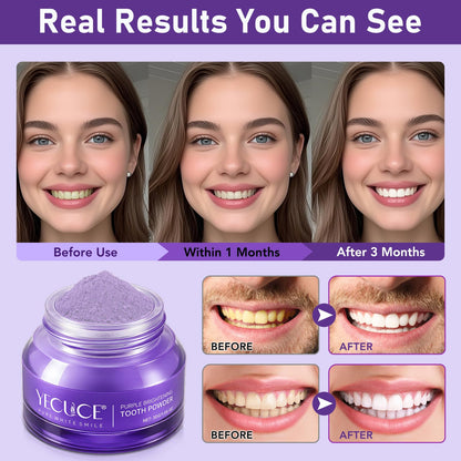 Purple Brightening Powder Toothpaste – Whitening, No Sensitivity, Enamel Safe