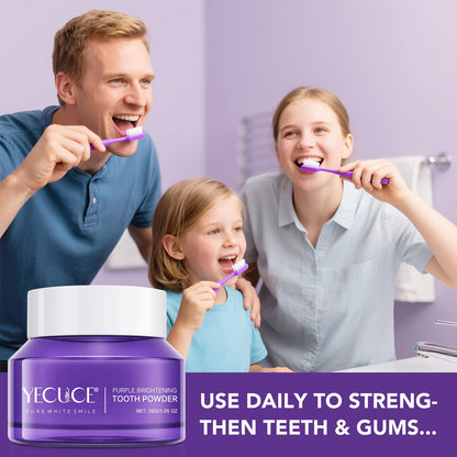 Purple Teeth Whitening Powder 30g - Removes Stains & Mint Fresh Breath