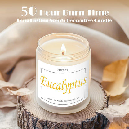 Putart Eucalyptus Mint 9oz Soy Candle | Non-Toxic, Long-Lasting
