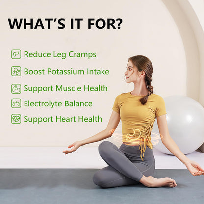 PYUNAFIT Potassium 1000mg – High Potassium Citrate for Leg Cramps, Muscle & Heart Health, 90 Capsules