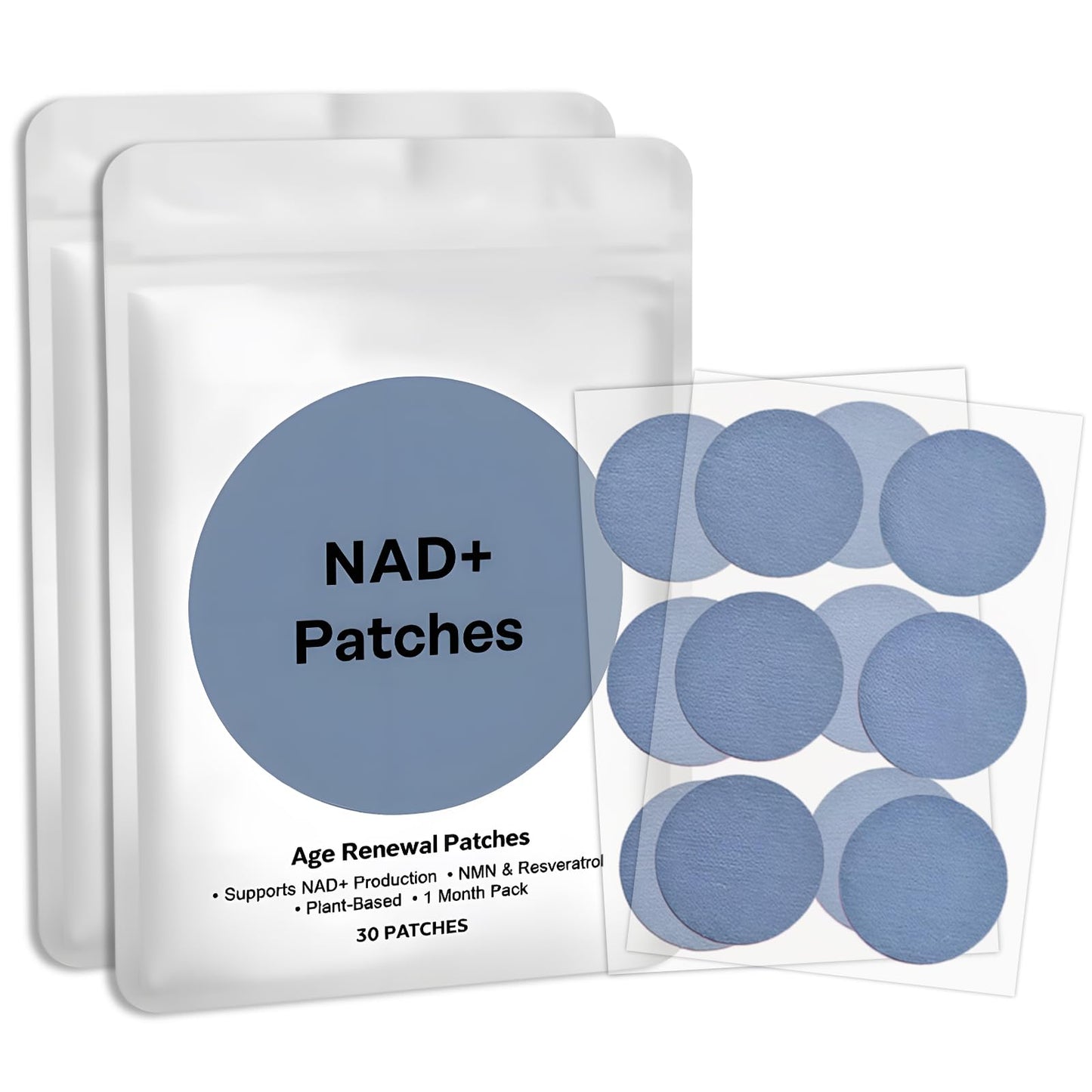 PYUNZGO NAD+ Boost Patches | Daily Vitality & Healthy Aging |Supports Cellular Energy & Metabolism |Easy 8-Hour Release Time(60)