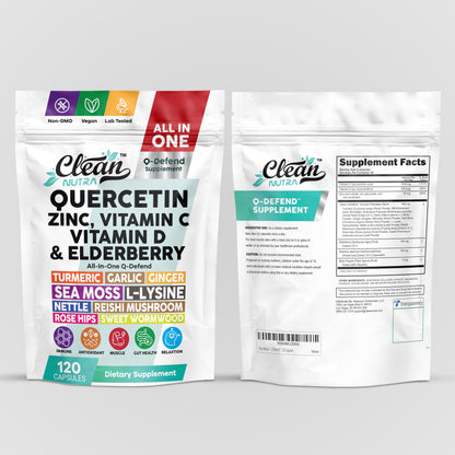 Q Defend Immune Support Supplement with Quercetin, Zinc, Vitamin C & D3 | Clean Nutra