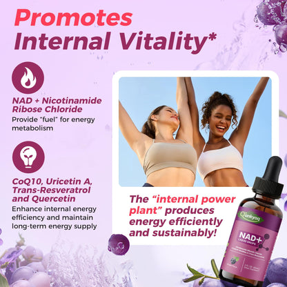 Q'ankyaq NAD+ Plus Liquid for Women – NAD 1000mg Drops with NR & Trans-Resveratrol