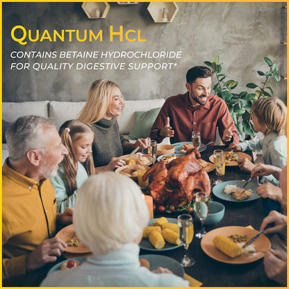 QNL Quantum HCL Betaine HCl Capsules - Digestive Aid & Gastric Acid Support (90 Veg, 2 Pack)